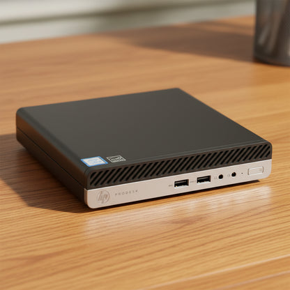HP desktop computer on a table top